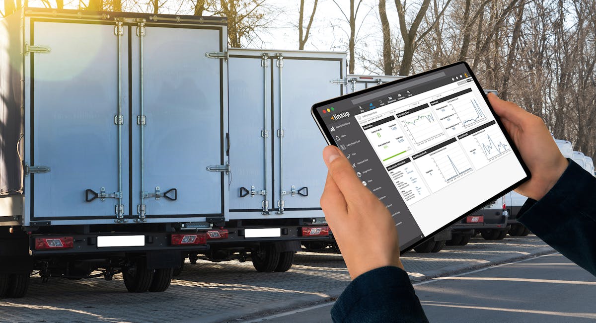 Linxup GPS tracking software on tablet