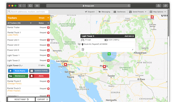 gps tracking software app dashboard