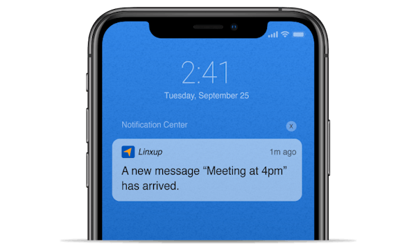Linxup GPS tracking mobile message